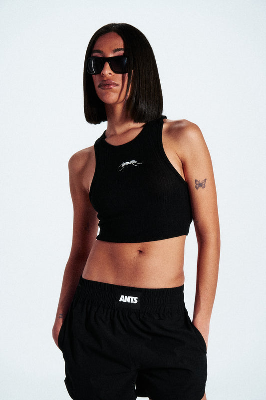 W RIBBED LOGO VEST ANTS