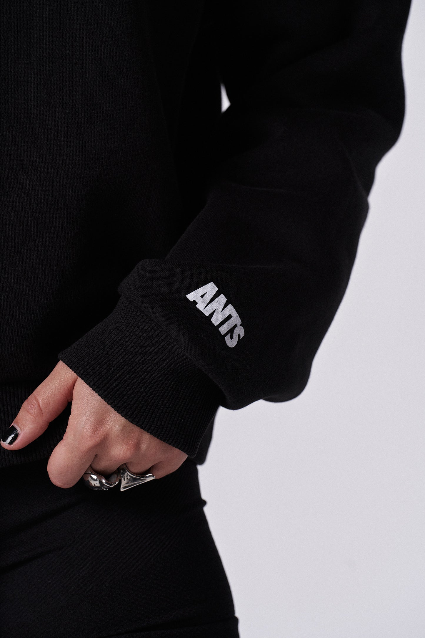 Cropped Hoodie White Logo